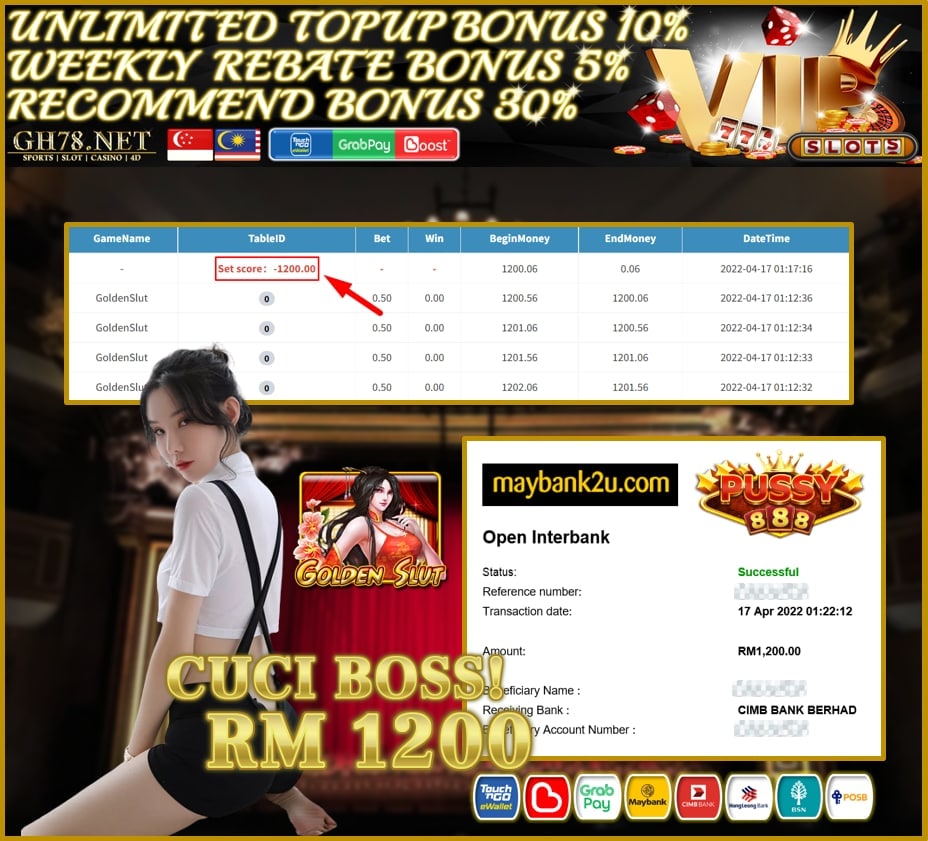 PUSSY888 '' GOLDEN SLUT '' CUCI RM 1200 ♥