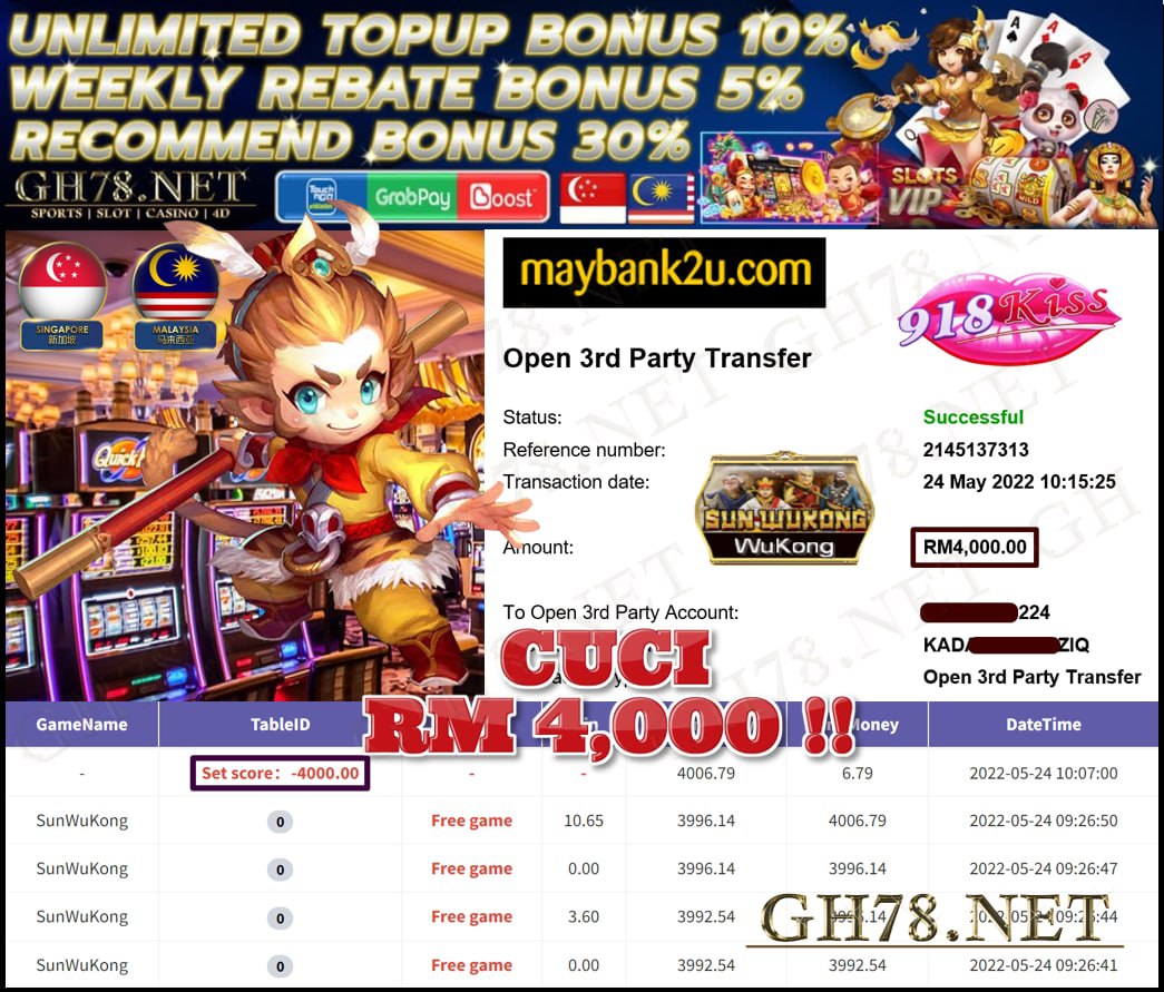 918KISS '' SUN WU KONG '' CUCI RM 4,000 ♥