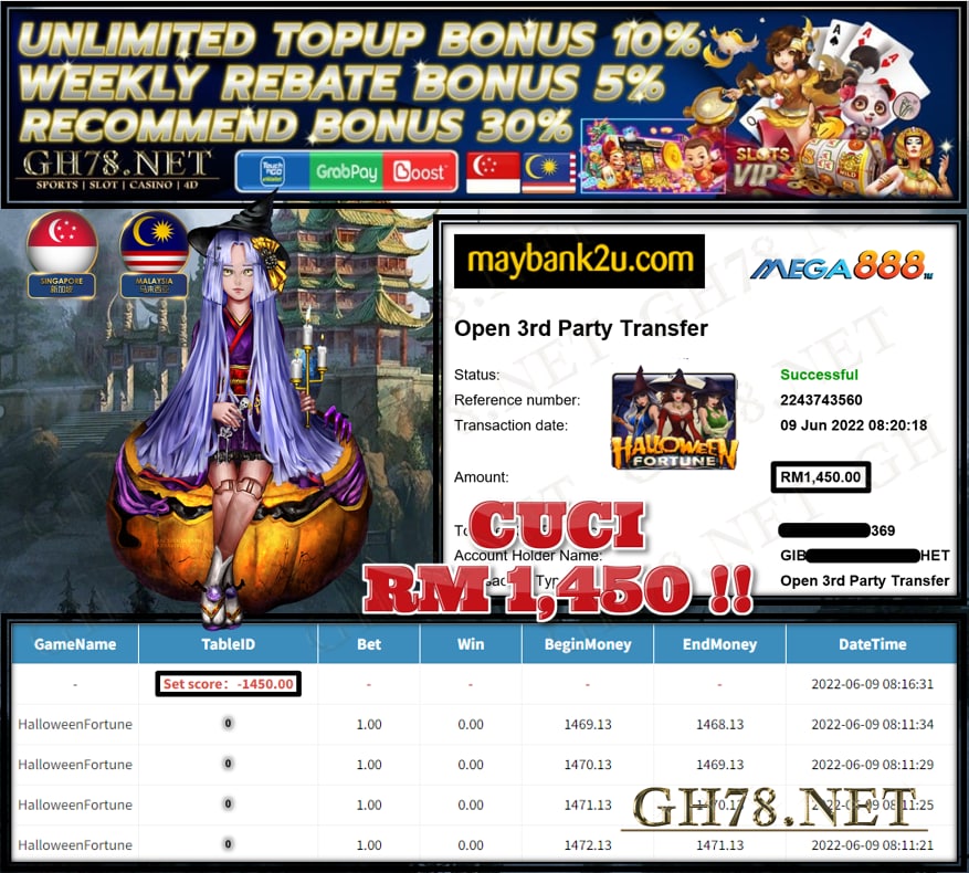 MEGA888 '' HALLOWEEN '' CUCI RM1,450 ♥