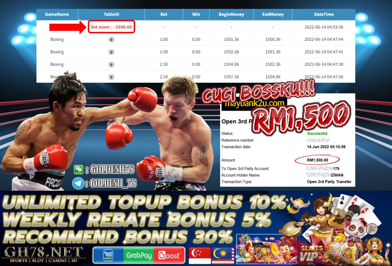 MEGA888 '' BOXING '' CUCI RM1,500 ♥