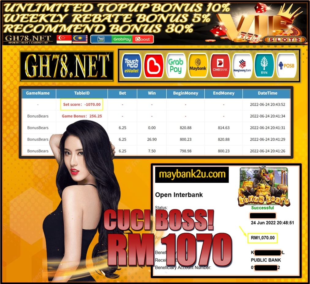 MEGA888 '' BONUS BEARS '' CUCI RM1,070 ♥