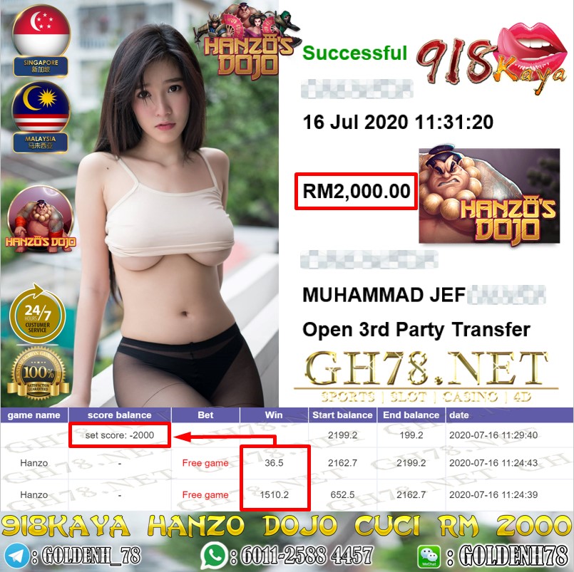 918KAYA MEMBER MAIN HANZO CUCI RM2000