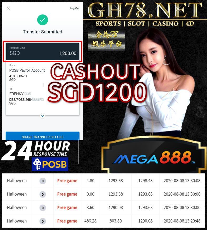 MEBER PLAY MEGA888 CASHOUT SGS1200