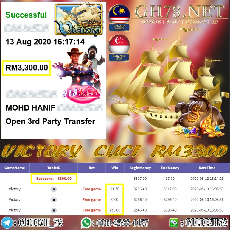 918KISS MEMBER MAIN VICTORY CUCI RM3300