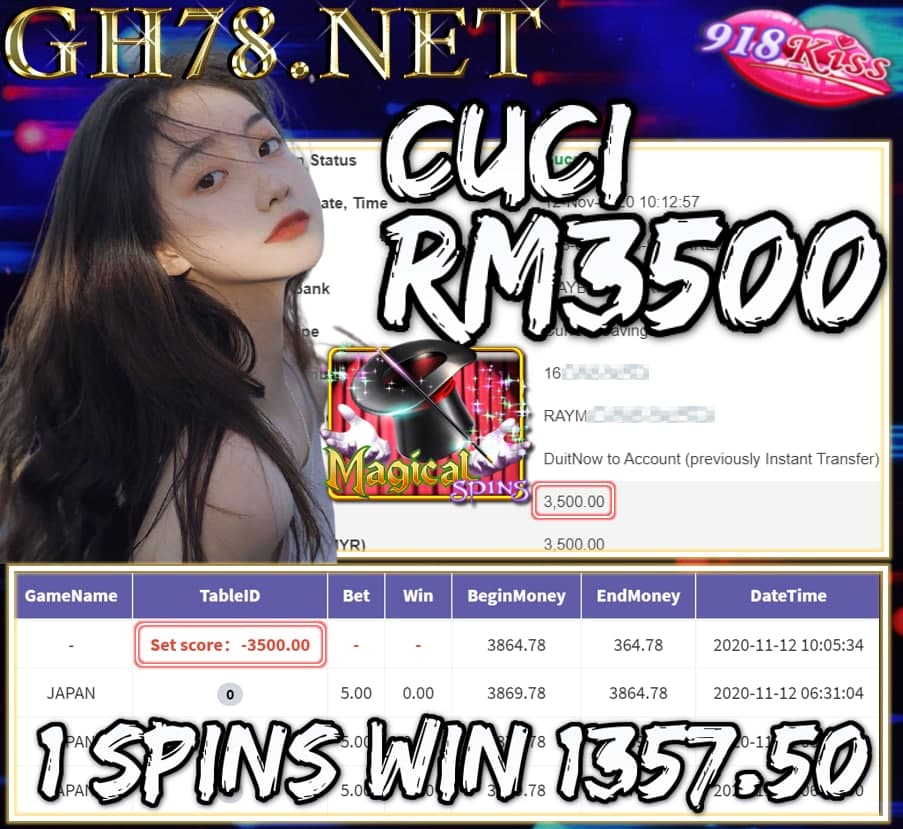 MEMBER MAIN 918KISS CUCI RM3500 !!!