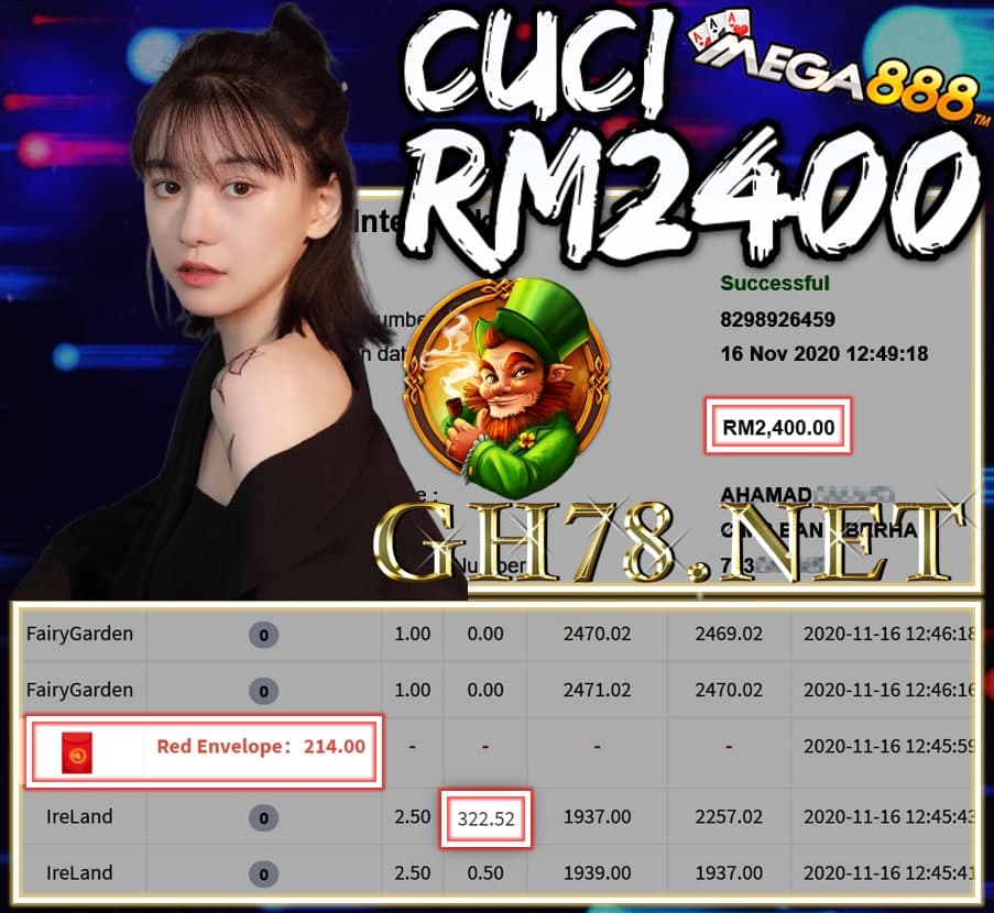 MEMBER MAIN MEGA888 CUCI RM2400 !!!