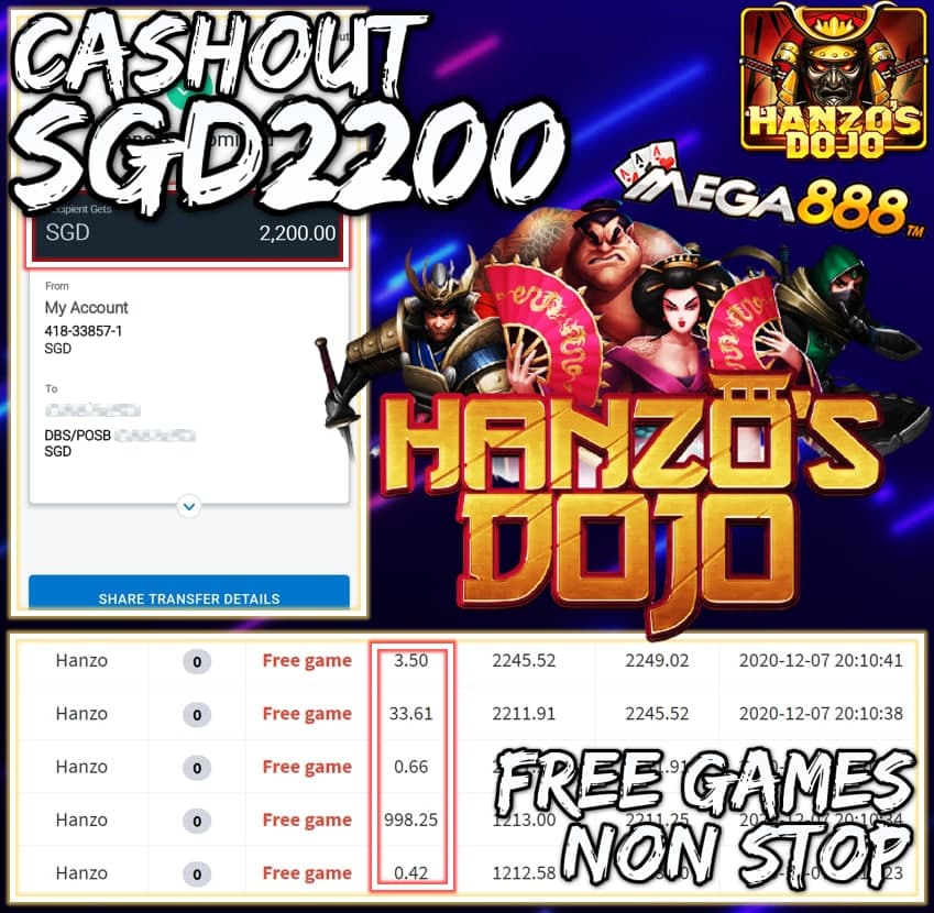 MEMBER PLAY MEGA888 CASHOUT SGD2200 !!!