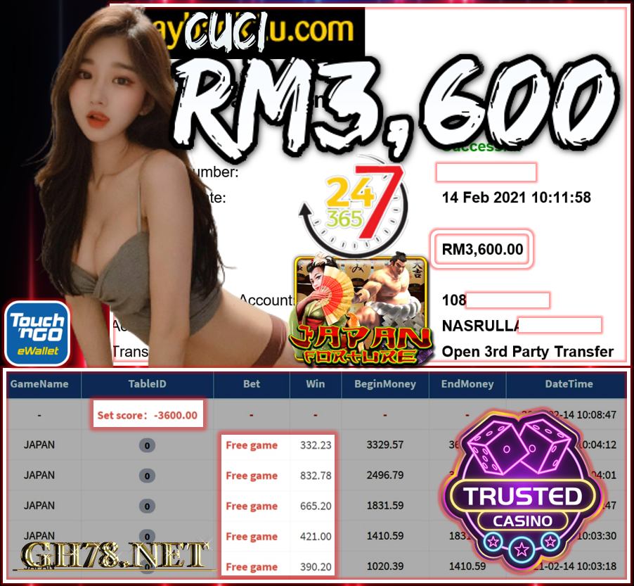 MEMBER MAIN MEGA888 CUCI RM3,600 !!!