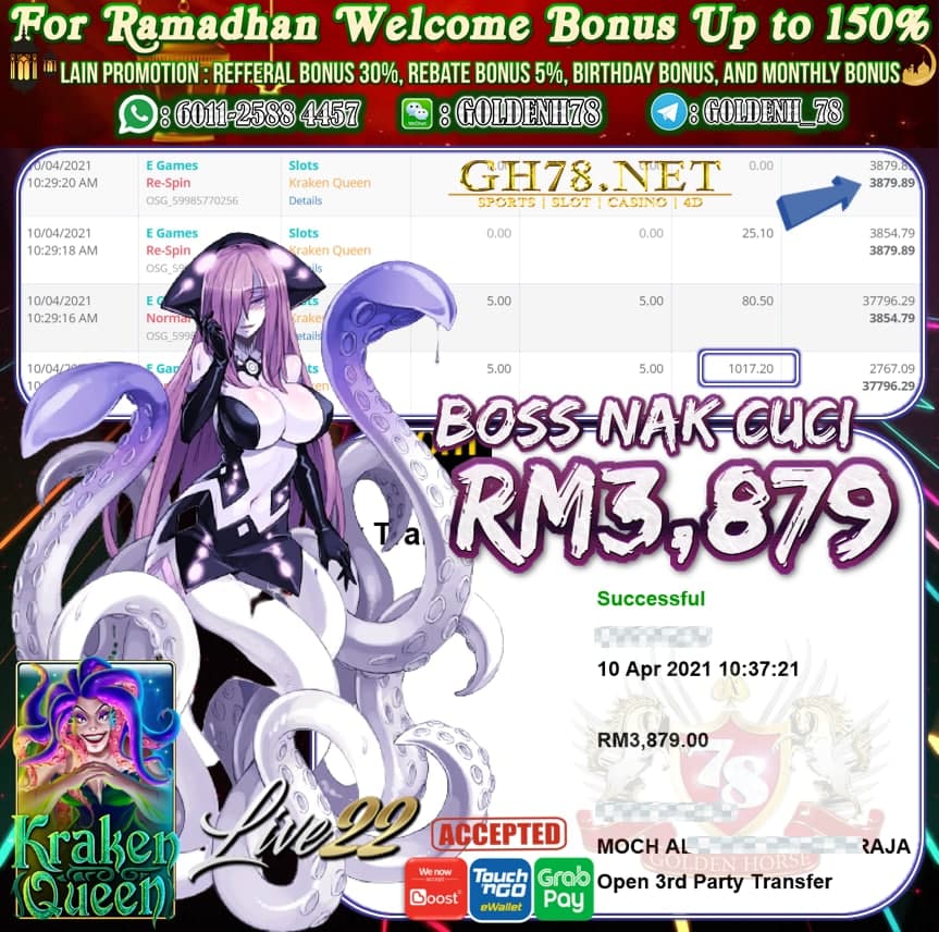 LIVE22 KRAKEN QUEEN GAME CUCI RM3,879