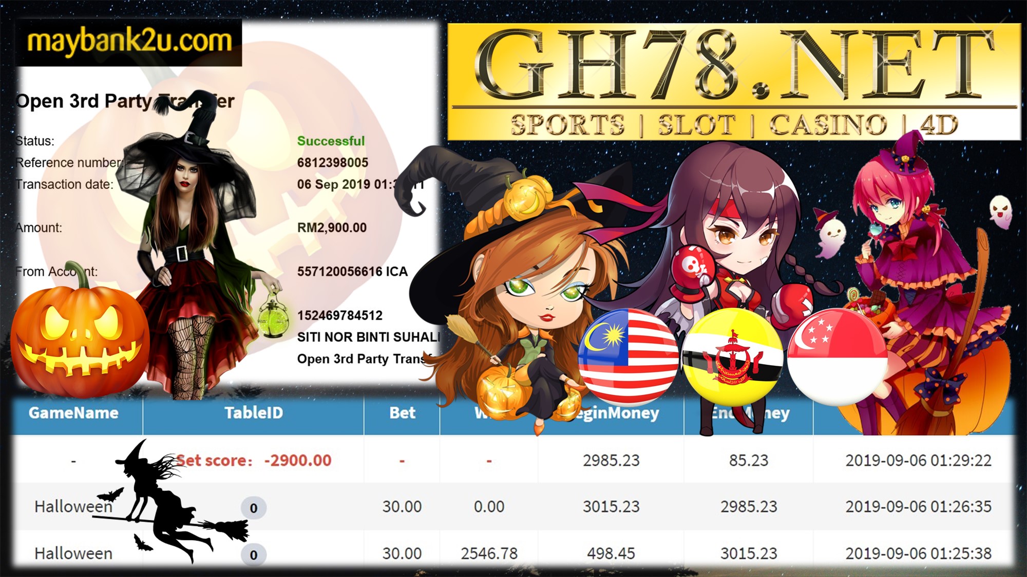 MAIN GAME PUSSY888 FT.HALLOWEEN MENANG BESAR MINTA OUT RM2,900