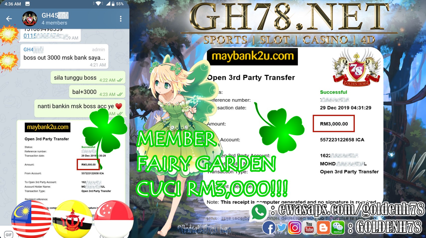 MEMBER MAIN GAME FAIRY GARDEN MINTA OUT RM3000!!!