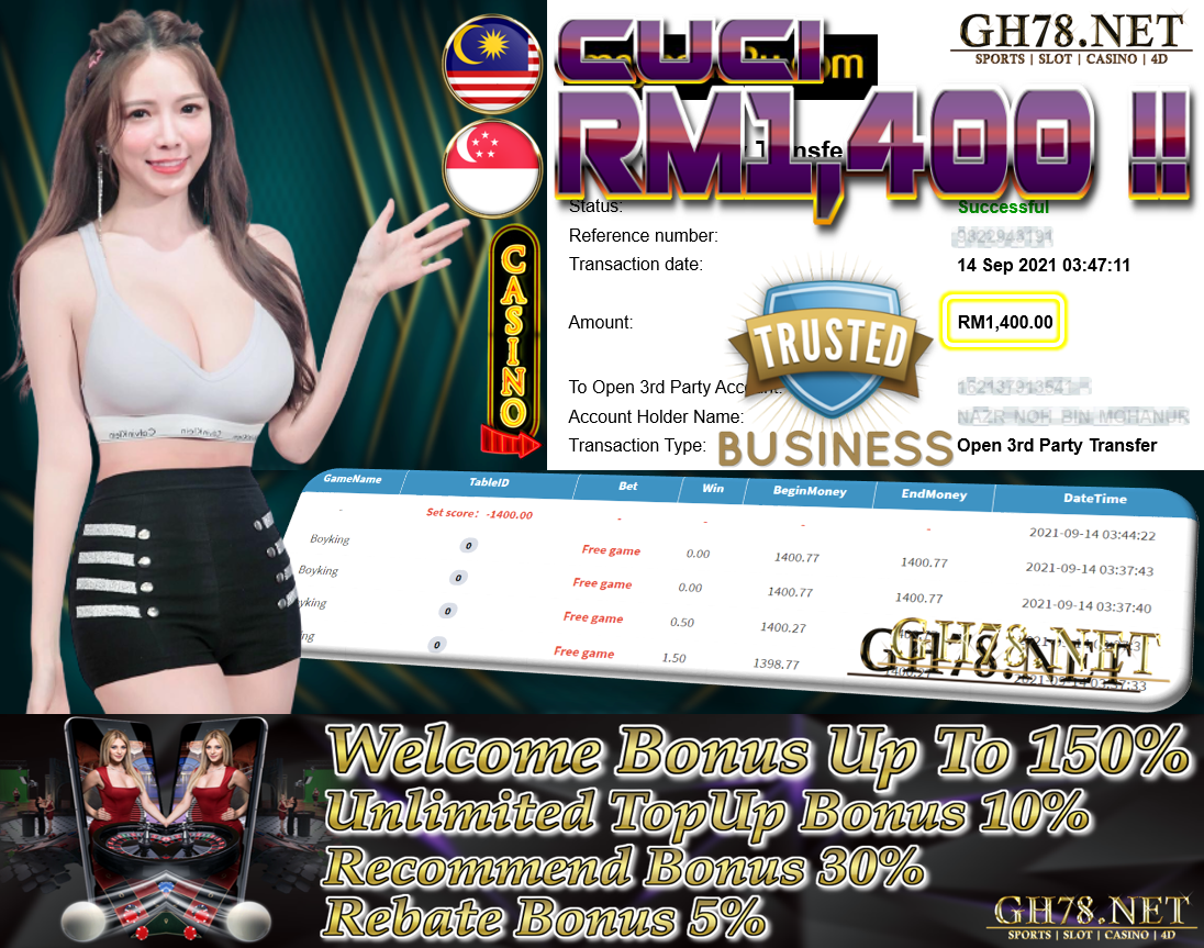 MEMBER MAIN MEGA888 CUCI RM1,400 !!