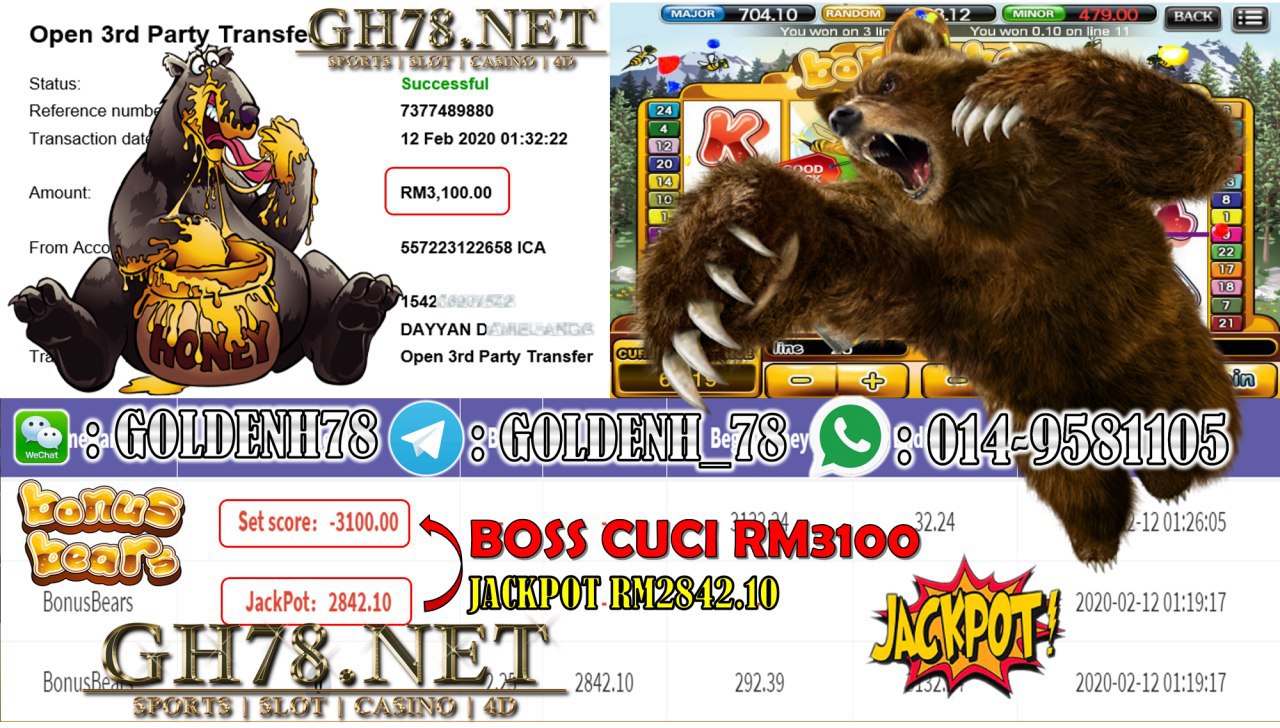 2020 NEW YEAR !!! MEMBER MAIN 918KISS, BONUS BEAR (JACKPOT) , WITHDRAW RM3100!!!