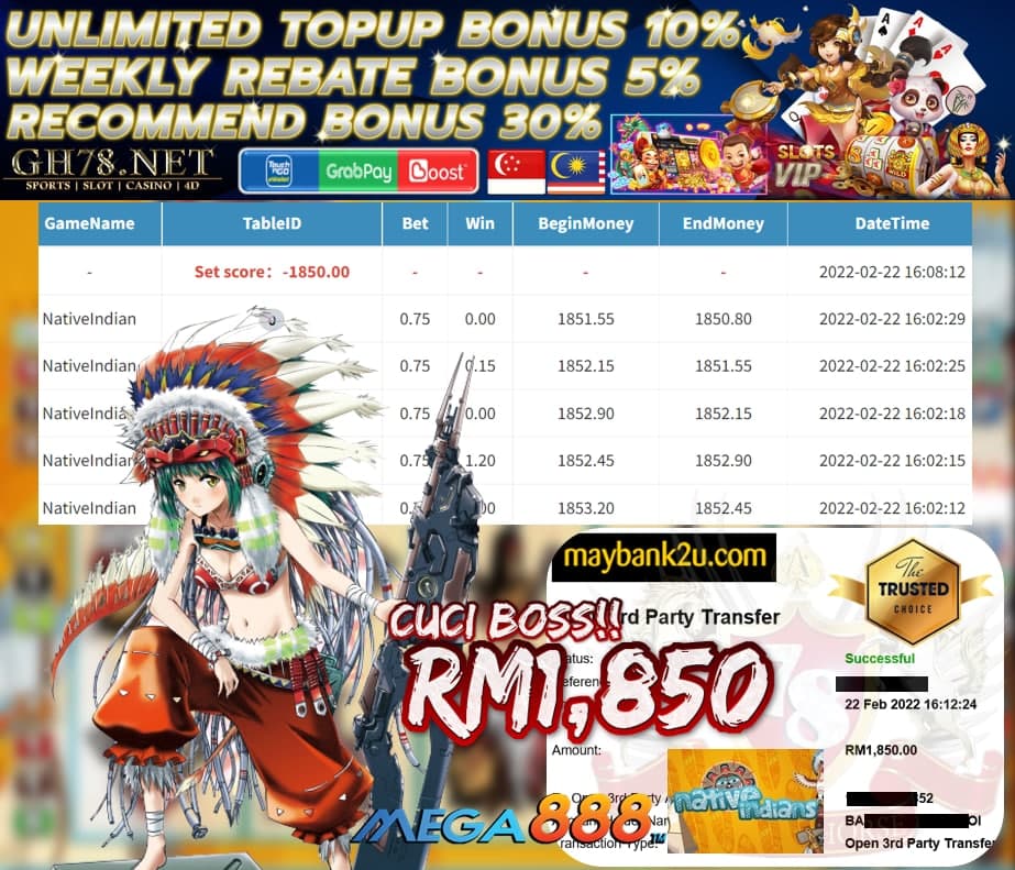 MEGA888 '' NATIVE INDIAN '' CUCI  RM 1850 ♥