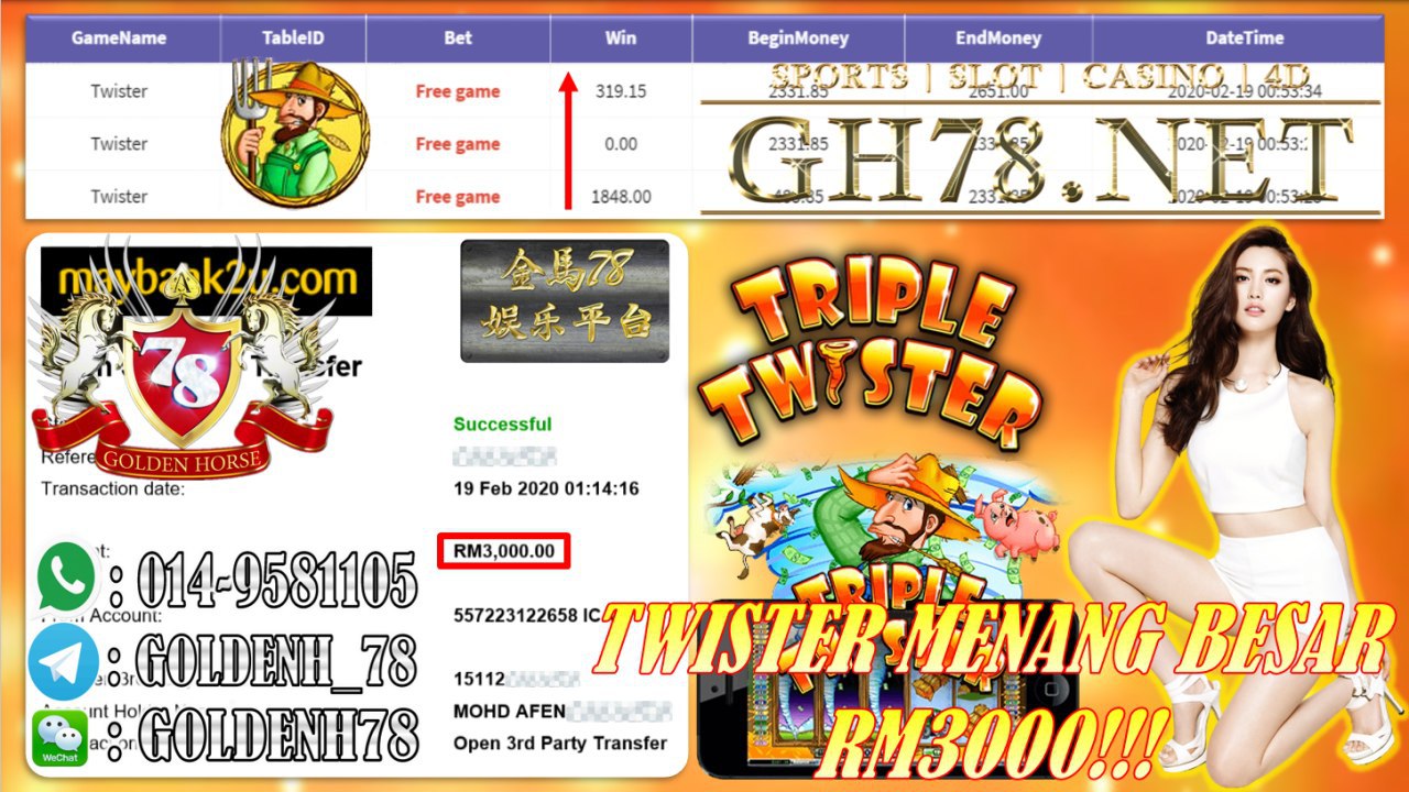 2020 NEW YEAR !!! MEMBER MAIN 918KISS,TRIPLE TWISTER, WITDRAW RM3000